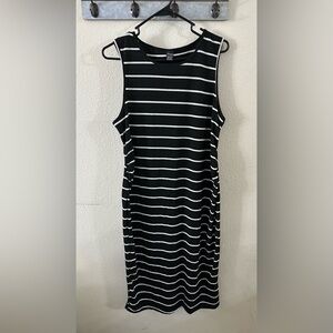 Striped Black and White Sleeveless Dress